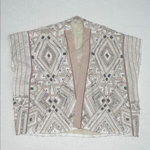 Bl^nk London Anthropologie Paloma Pink Beaded Kimono